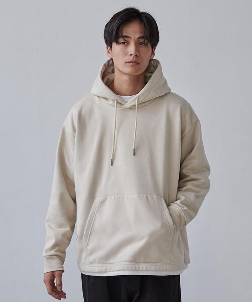 coen（コーエン）の「フェイクレイヤードスエードパーカー（パーカー・メンズ・ベージュ/ライトグレー・S/M/L/XL）」の12枚目の写真