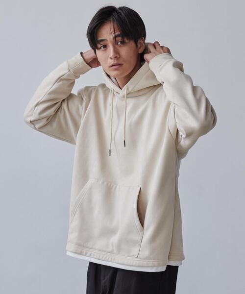 coen（コーエン）の「フェイクレイヤードスエードパーカー（パーカー・メンズ・ベージュ/ライトグレー・S/M/L/XL）」の15枚目の写真