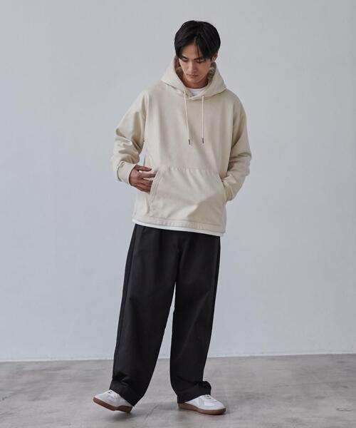 coen（コーエン）の「フェイクレイヤードスエードパーカー（パーカー・メンズ・ベージュ/ライトグレー・S/M/L/XL）」の13枚目の写真