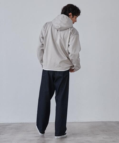 coen（コーエン）の「フェイクレイヤードスエードパーカー（パーカー・メンズ・ベージュ/ライトグレー・S/M/L/XL）」の11枚目の写真