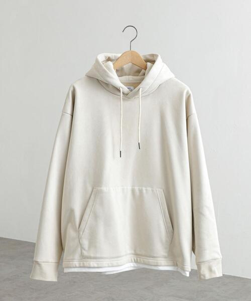 coen（コーエン）の「フェイクレイヤードスエードパーカー（パーカー・メンズ・ベージュ/ライトグレー・S/M/L/XL）」の16枚目の写真