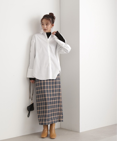 N.(N. Natural Beauty Basic)(エヌエヌナチュラルビューティーベーシック)の「◆シアーウェーブカットソー(Tシャツ/カットソー・レディース・ブラック/オフホワイト/ライトグリーン・MEDIUM)」の7枚目の写真