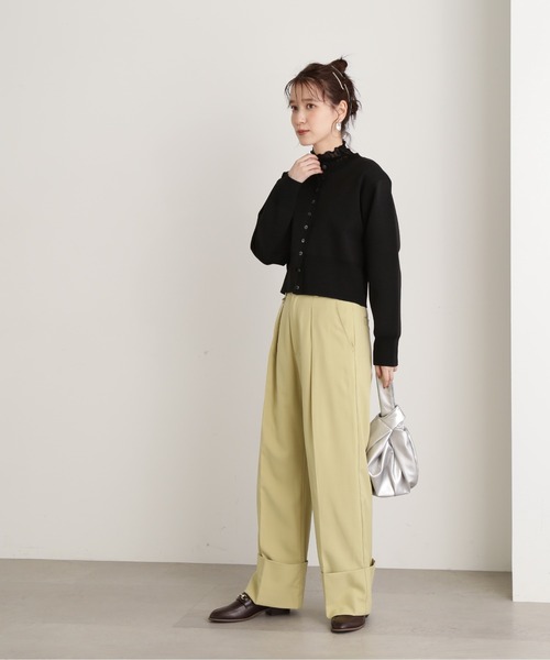 N.(N. Natural Beauty Basic)(エヌエヌナチュラルビューティーベーシック)の「◆シアーウェーブカットソー(Tシャツ/カットソー・レディース・ブラック/オフホワイト/ライトグリーン・MEDIUM)」の10枚目の写真