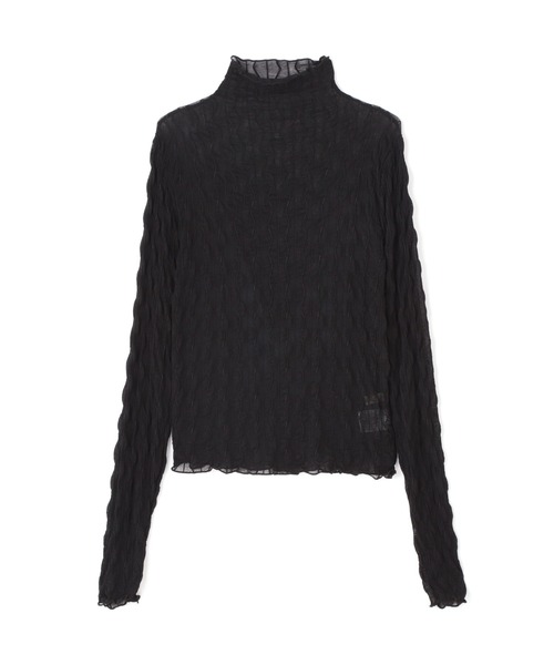 N.(N. Natural Beauty Basic)(エヌエヌナチュラルビューティーベーシック)の「◆シアーウェーブカットソー(Tシャツ/カットソー・レディース・ブラック/オフホワイト/ライトグリーン・MEDIUM)」の16枚目の写真