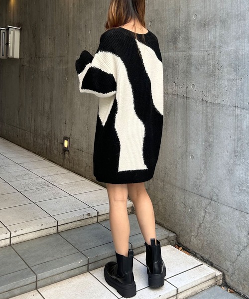 INGNI(イング)の「マーブル柄ニット/A(ニット/セーター・レディース・ブラック×ホワイト/グレー×ホワイト・M)」の8枚目の写真