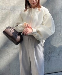 fredy emue | 袖シアーレイヤードプルオーバー(Tシャツ/カットソー)