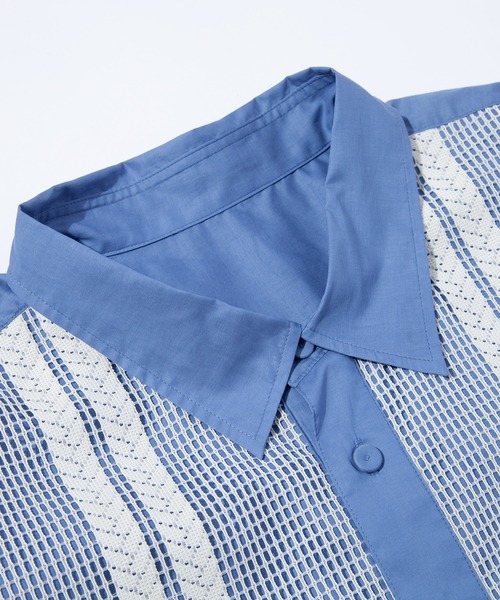 F/CE ロープメッシュレイヤードショートシャツ F/CE. ROPE MESH LAYERED SHORT SHIRT / エフシーイー ロープ