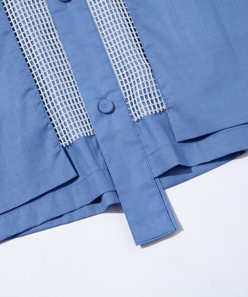 F/CE ロープメッシュレイヤードショートシャツ F/CE. ROPE MESH LAYERED SHORT SHIRT / エフシーイー ロープ