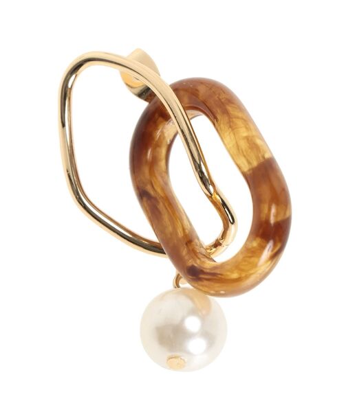 MERCURYDUO（マーキュリーデュオ）の「メタル×べっ甲MIXピアス（ピアス（両耳用）・レディース・シルバー/ゴールド・FREE）」の4枚目の写真