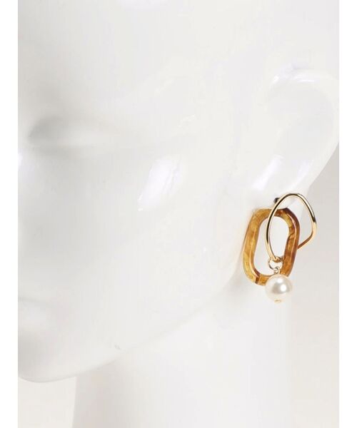 MERCURYDUO（マーキュリーデュオ）の「メタル×べっ甲MIXピアス（ピアス（両耳用）・レディース・シルバー/ゴールド・FREE）」の6枚目の写真