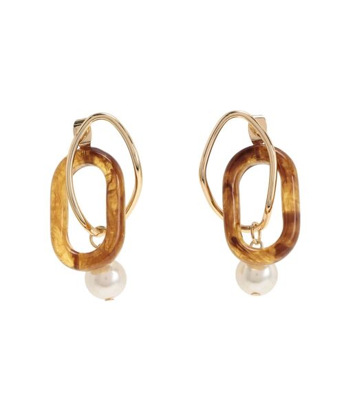 MERCURYDUO（マーキュリーデュオ）の「メタル×べっ甲MIXピアス（ピアス（両耳用）・レディース・シルバー/ゴールド・FREE）」の8枚目の写真