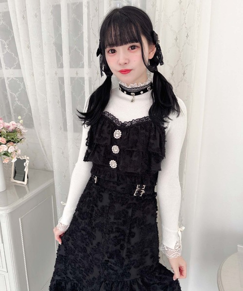 ROJITA(ロジータ)の「ラッフルフェザービスチェ(ベスト・レディース・ブラック/ピンク/アイボリー・FREE)」の7枚目の写真