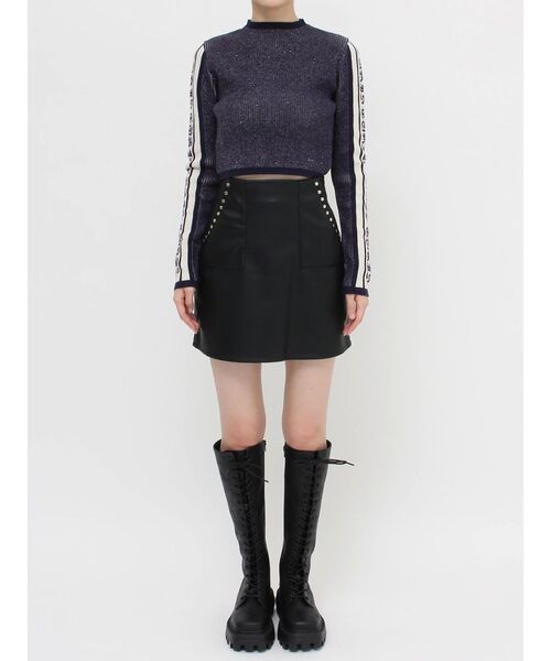 EVRIS（エヴリス）の「フェイクレザースタッズミニスカート（スカート・レディース・ブラック/ベージュ・SMALL/MEDIUM）」の19枚目の写真