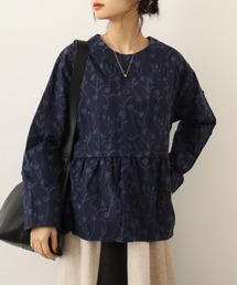 EMAGO 立体総柄刺繍ブラウス
