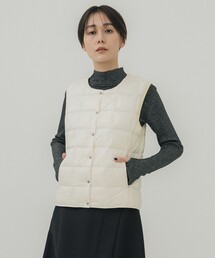 【TAION/タイオン】CREW NECK BUTTON DOWN VEST/クルーネックボタンダウンベスト