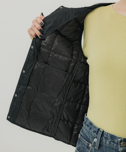 TAION（タイオン）の「【TAION/タイオン】CREW NECK BUTTON DOWN VEST/クルーネックボタンダウンベスト（ダウンベスト・レディース・ブラック/オフホワイト・S/M）」の20枚目の写真