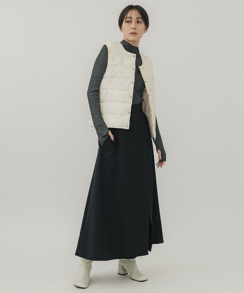 TAION（タイオン）の「【TAION/タイオン】CREW NECK BUTTON DOWN VEST/クルーネックボタンダウンベスト（ダウンベスト・レディース・ブラック/オフホワイト・S/M）」の14枚目の写真