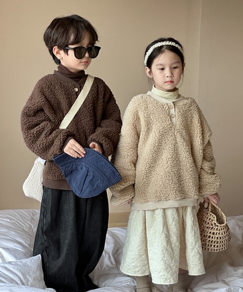 aimoha（アイモハ）の「【aimoha-KIDS-】子供服　ボアオーバースウェット（スウェット・キッズ・ブラウン/ベージュ・120/140/90/100/130/110）」の19枚目の写真