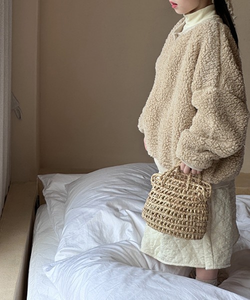 aimoha（アイモハ）の「【aimoha-KIDS-】子供服　ボアオーバースウェット（スウェット・キッズ・ブラウン/ベージュ・120/140/90/100/130/110）」の9枚目の写真