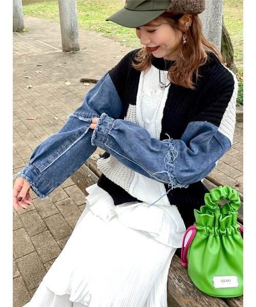 HEILIS（ヘイリス）の「《remi select》パッチワーク×デニムスリーブ