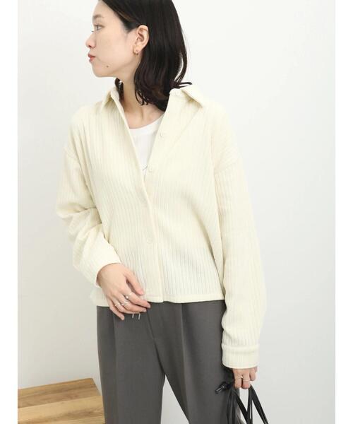 Samansa Mos2 blue(サマンサモスモスブルー)の「コーデュロイシャツ(シャツ/ブラウス・レディース・ブラック/キナリ/グレー・F)」の18枚目の写真