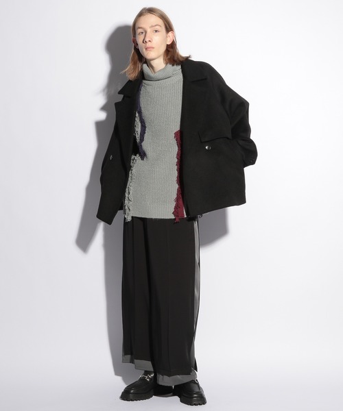 HARE（ハレ）の「カラーフリンジテープニット(HARE)（ニット/セーター・メンズ・ブラック/グレー・FREE）」の5枚目の写真