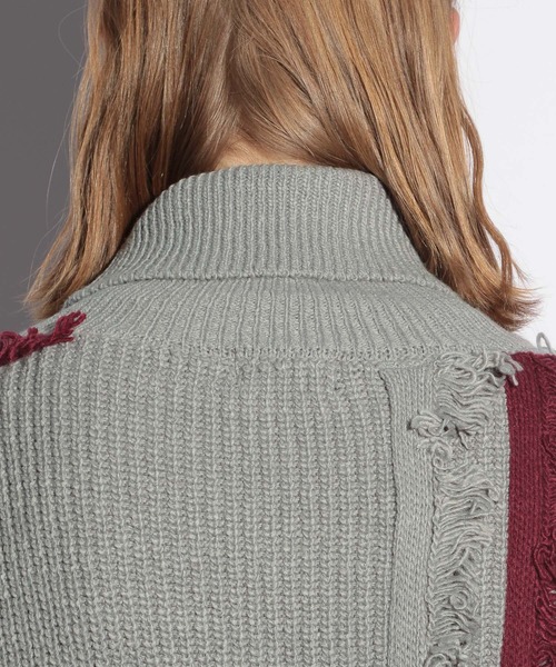 HARE（ハレ）の「カラーフリンジテープニット(HARE)（ニット/セーター・メンズ・ブラック/グレー・FREE）」の10枚目の写真