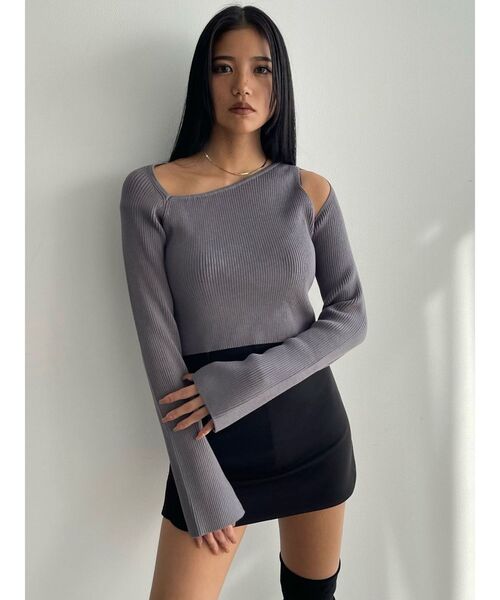 EMODA（エモダ）の「スキンラインニット（ニット/セーター・レディース・ブラック/ホワイト/グレー/ブルー・FREE）」の6枚目の写真