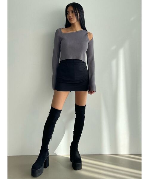 EMODA（エモダ）の「スキンラインニット（ニット/セーター・レディース・ブラック/ホワイト/グレー/ブルー・FREE）」の8枚目の写真