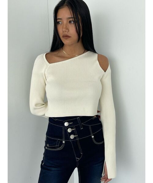 EMODA（エモダ）の「スキンラインニット（ニット/セーター・レディース・ブラック/ホワイト/グレー/ブルー・FREE）」の9枚目の写真