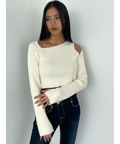 EMODA（エモダ）の「スキンラインニット（ニット/セーター・レディース・ブラック/ホワイト/グレー/ブルー・FREE）」の10枚目の写真