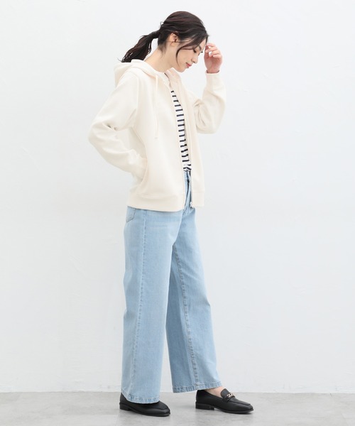 Honeys（ハニーズ）の「きれいめジップパーカー（パーカー・レディース・ブルー/グレー/ラベンダー/ベージュ/ピンク/ライトベージュ/イエロー系その他/ブラック/アイボリー・3L/LL/L/M/S）」の14枚目の写真