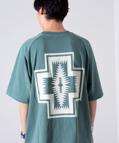 PENDLETON（ペンドルトン）の「【PENDLETON/ペンドルトン】バックプリント ラグランTシャツ ドロスト（Tシャツ/カットソー・メンズ・ミント/オフホワイト/ブルー/チャコールグレー・M/L）」の3枚目の写真