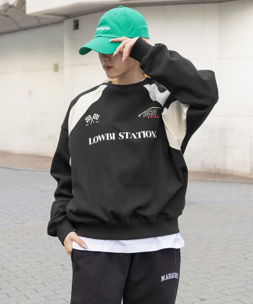 Jeans ウーブンラベル スウェット 送関込 LOWBI(ロウビ)の「LOWBI/ステーションプルオーバー(ウラケ