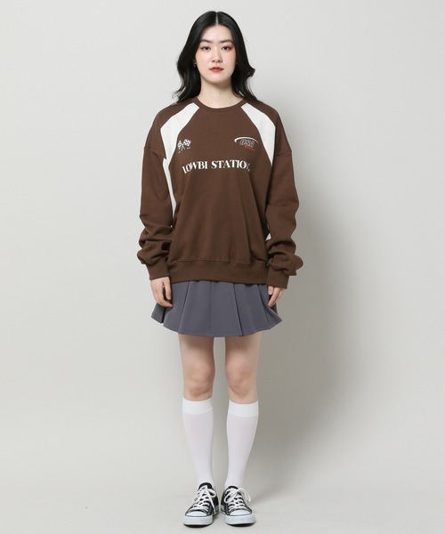 LOWBI（ロウビ）の「LOWBI／ステーションプルオーバー（ウラケ） 2102473（スウェット・レディース・ブラック/ブラウン・FREE）」の3枚目の写真