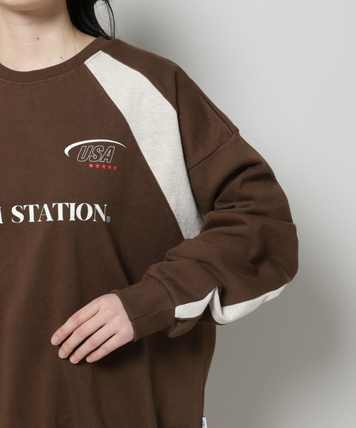 LOWBI（ロウビ）の「LOWBI／ステーションプルオーバー（ウラケ） 2102473（スウェット・レディース・ブラック/ブラウン・FREE）」の9枚目の写真