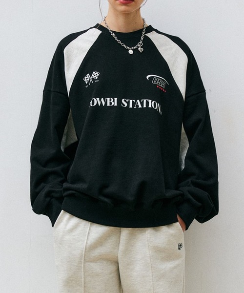 LOWBI（ロウビ）の「LOWBI／ステーションプルオーバー（ウラケ） 2102473（スウェット・レディース・ブラック/ブラウン・FREE）」の21枚目の写真