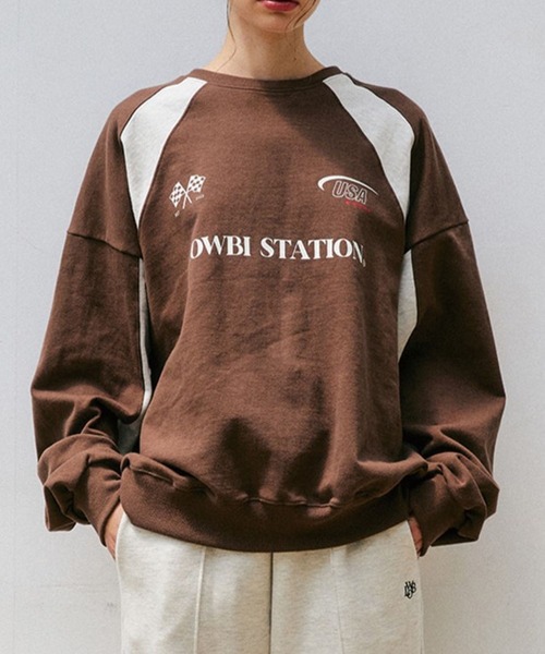 LOWBI（ロウビ）の「LOWBI／ステーションプルオーバー（ウラケ） 2102473（スウェット・レディース・ブラック/ブラウン・FREE）」の22枚目の写真