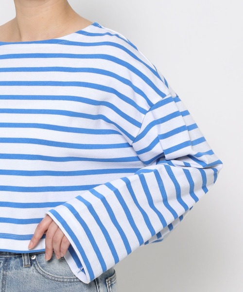 LOWRYS FARM（ローリーズファーム）の「USAボーダーロングスリーブ　989123（Tシャツ/カットソー・レディース・ネイビー/ピンク/ブルー・SHORT/LONG）」の19枚目の写真