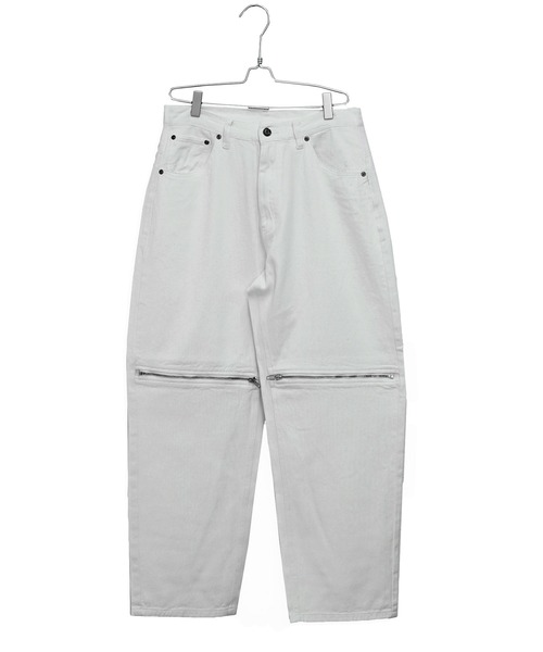 JOKER(ジョーカー)の「ダブルジップワイドデニムパンツ メンズ ストレートバギーデニムパンツ ルーズシルエット 春服(デニムパンツ・メンズ・ブラック/ホワイト/ライトインディゴブルー/ライトブラック・M/L)」の8枚目の写真