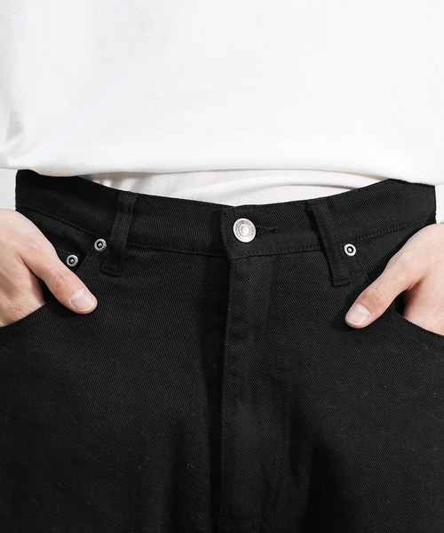 JOKER(ジョーカー)の「ダブルジップワイドデニムパンツ メンズ ストレートバギーデニムパンツ ルーズシルエット 春服(デニムパンツ・メンズ・ブラック/ホワイト/ライトインディゴブルー/ライトブラック・M/L)」の20枚目の写真