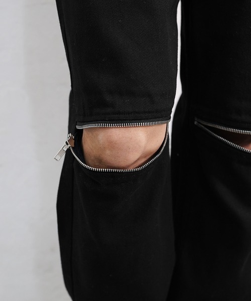 JOKER(ジョーカー)の「ダブルジップワイドデニムパンツ メンズ ストレートバギーデニムパンツ ルーズシルエット 春服(デニムパンツ・メンズ・ブラック/ホワイト/ライトインディゴブルー/ライトブラック・M/L)」の21枚目の写真