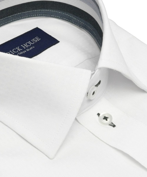 TOKYO SHIRTS(トウキョウシャツ)の「透け防止 形態安定ノーアイロン ワイド 長袖ビジネスワイシャツ(ビジネスシャツ・メンズ・ホワイト・首回り37cm-裄丈80cm/首回り39cm-裄丈80cm/首回り39cm-裄丈84cm/首回り41cm-裄丈82cm/首回り41cm-裄丈86cm/首回り42cm-裄丈82cm/首回り42cm-裄丈86cm/首回り43cm-裄丈82cm/首回り43cm-裄丈86cm/首回り37cm-裄丈84cm)」の2枚目の写真