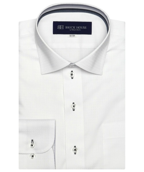 TOKYO SHIRTS(トウキョウシャツ)の「透け防止 形態安定ノーアイロン ワイド 長袖ビジネスワイシャツ(ビジネスシャツ・メンズ・ホワイト・首回り37cm-裄丈80cm/首回り39cm-裄丈80cm/首回り39cm-裄丈84cm/首回り41cm-裄丈82cm/首回り41cm-裄丈86cm/首回り42cm-裄丈82cm/首回り42cm-裄丈86cm/首回り43cm-裄丈82cm/首回り43cm-裄丈86cm/首回り37cm-裄丈84cm)」の6枚目の写真