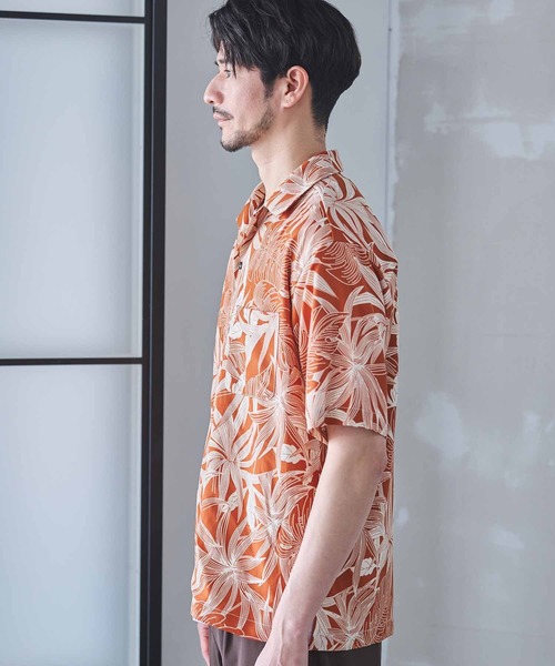 UNION STATION（ユニオンステーション）の「ボタニカル柄プリントオープンカラーシャツ（シャツ/ブラウス・メンズ・オレンジ系その他/ネイビー/ベージュ系その他・M/LL/L）」の15枚目の写真