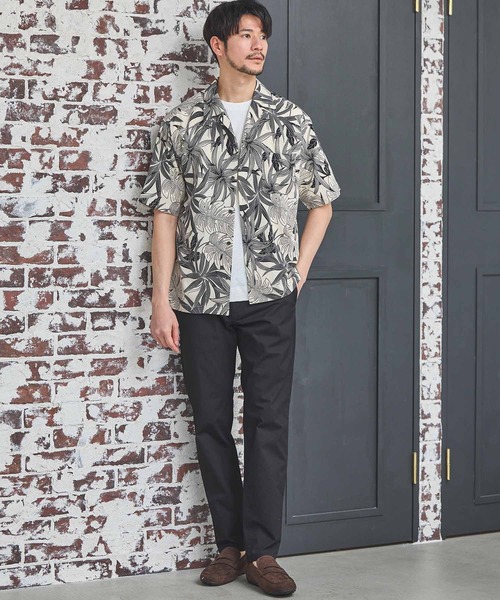 UNION STATION（ユニオンステーション）の「ボタニカル柄プリントオープンカラーシャツ（シャツ/ブラウス・メンズ・オレンジ系その他/ネイビー/ベージュ系その他・M/LL/L）」の10枚目の写真