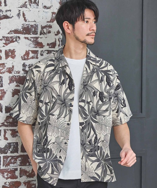 UNION STATION（ユニオンステーション）の「ボタニカル柄プリントオープンカラーシャツ（シャツ/ブラウス・メンズ・オレンジ系その他/ネイビー/ベージュ系その他・M/LL/L）」の11枚目の写真