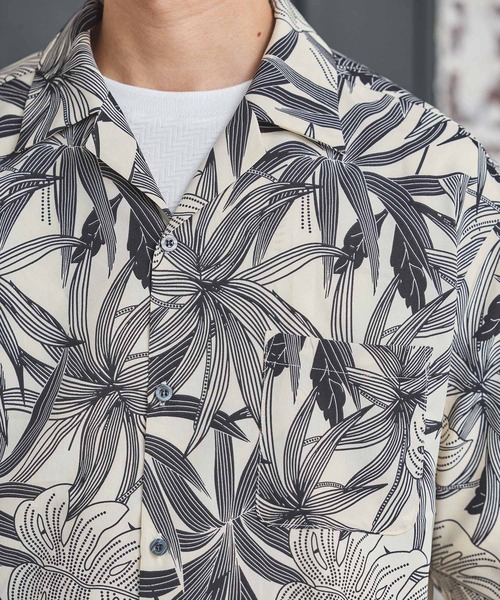 UNION STATION（ユニオンステーション）の「ボタニカル柄プリントオープンカラーシャツ（シャツ/ブラウス・メンズ・オレンジ系その他/ネイビー/ベージュ系その他・M/LL/L）」の13枚目の写真