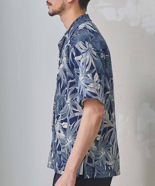 UNION STATION（ユニオンステーション）の「ボタニカル柄プリントオープンカラーシャツ（シャツ/ブラウス・メンズ・オレンジ系その他/ネイビー/ベージュ系その他・M/LL/L）」の5枚目の写真