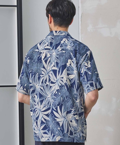 UNION STATION（ユニオンステーション）の「ボタニカル柄プリントオープンカラーシャツ（シャツ/ブラウス・メンズ・オレンジ系その他/ネイビー/ベージュ系その他・M/LL/L）」の6枚目の写真